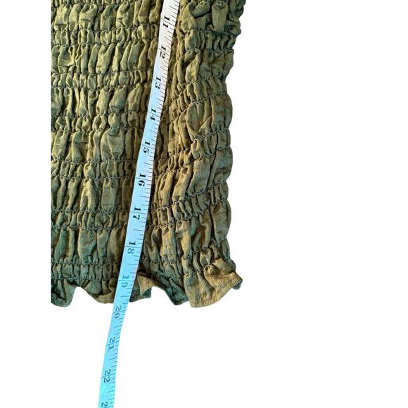 Old Navy Women's Dark Green Puff Sleeve Top - Picture 5 of 7